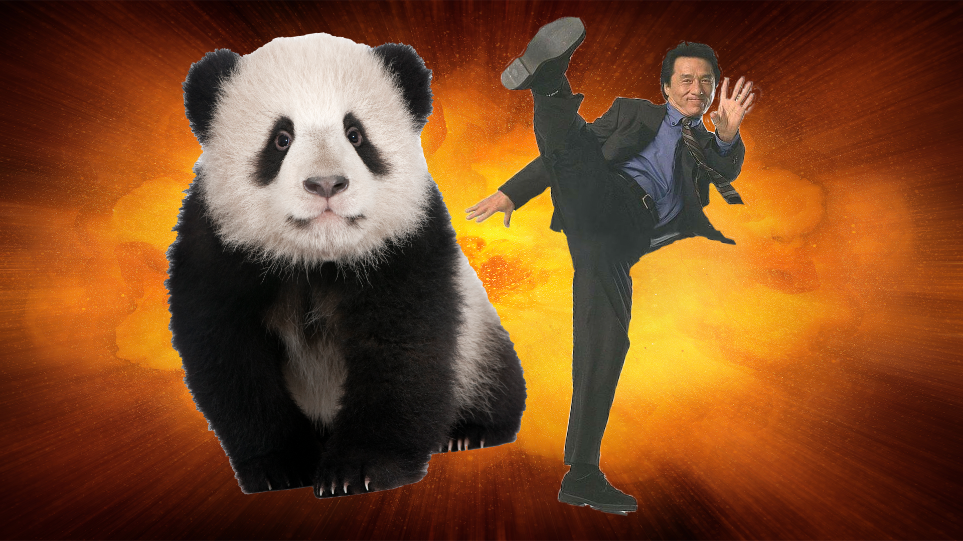 Jackie Chan and a big panda