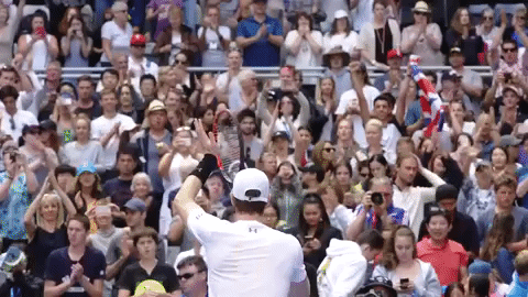 Andy Murray acknowledges the crowd after a win