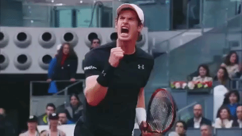 Andy Murray celebrates a point