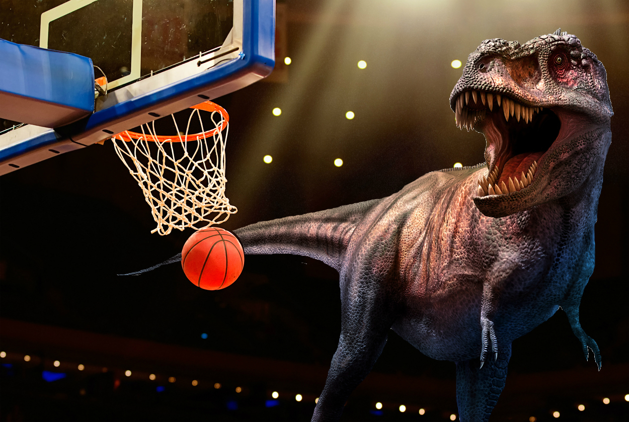 Which Toronto basketball team has a dinosaur claw on their club badge?