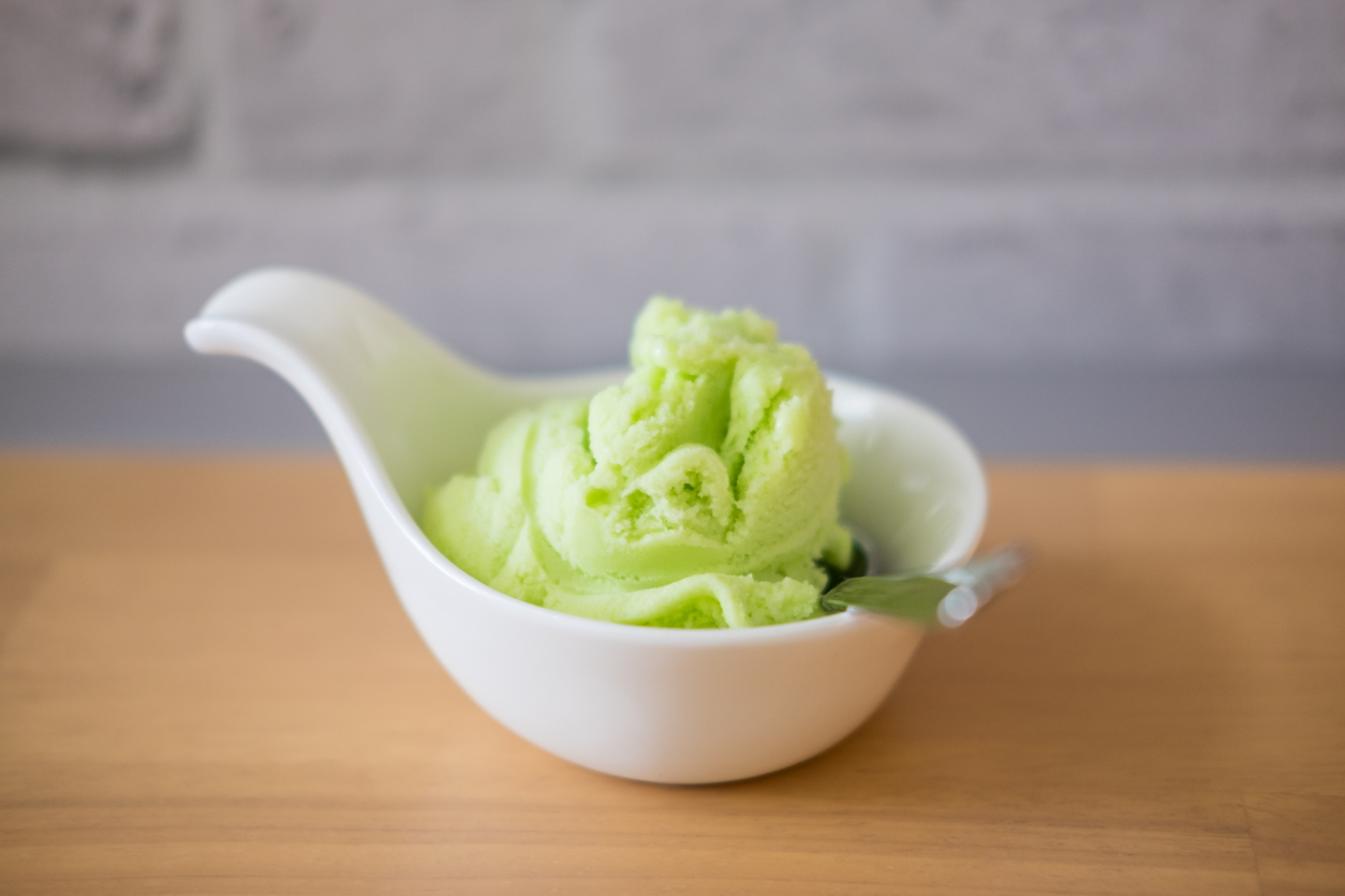 A green ice cream