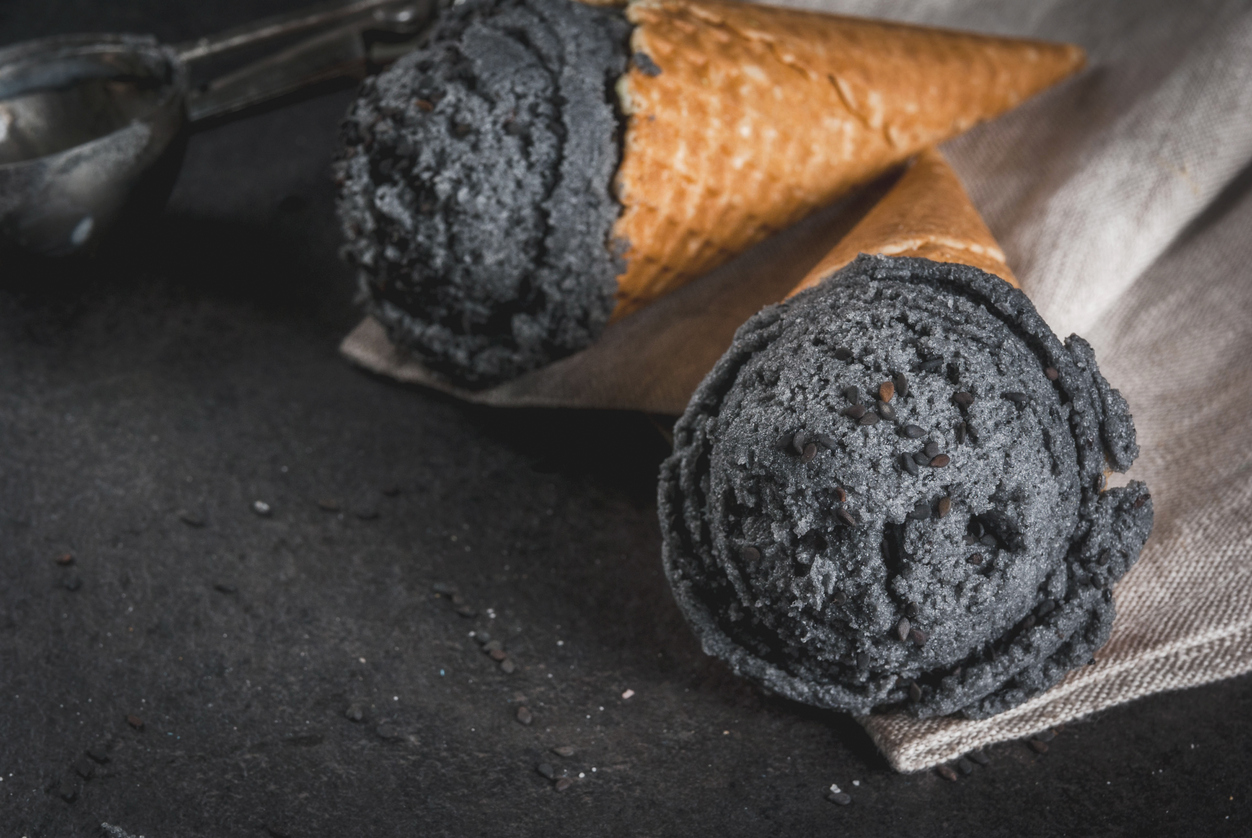 A black ice cream