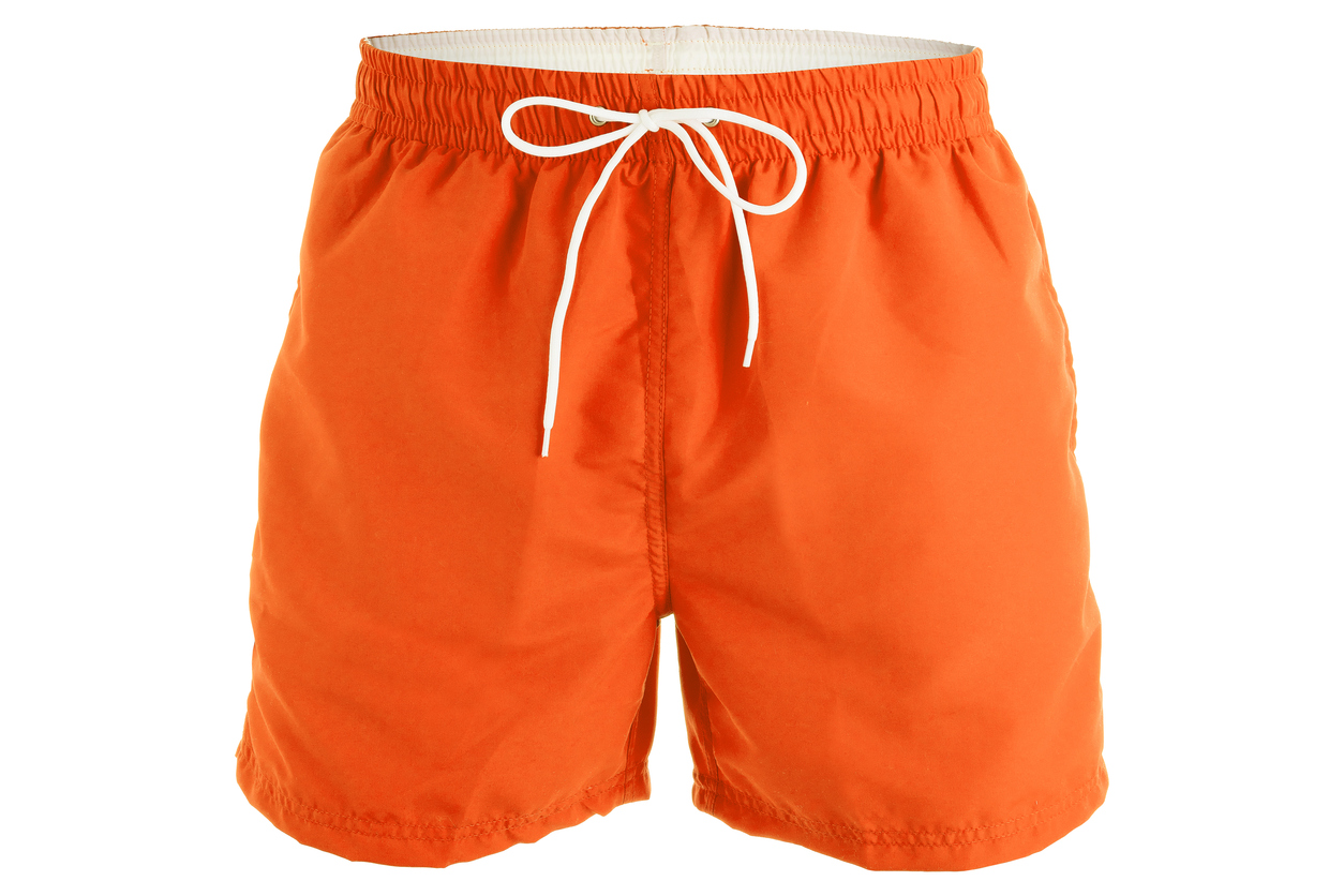 Orange men shorts for swimming