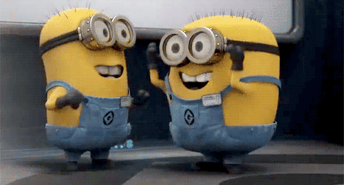 Two excited Minions