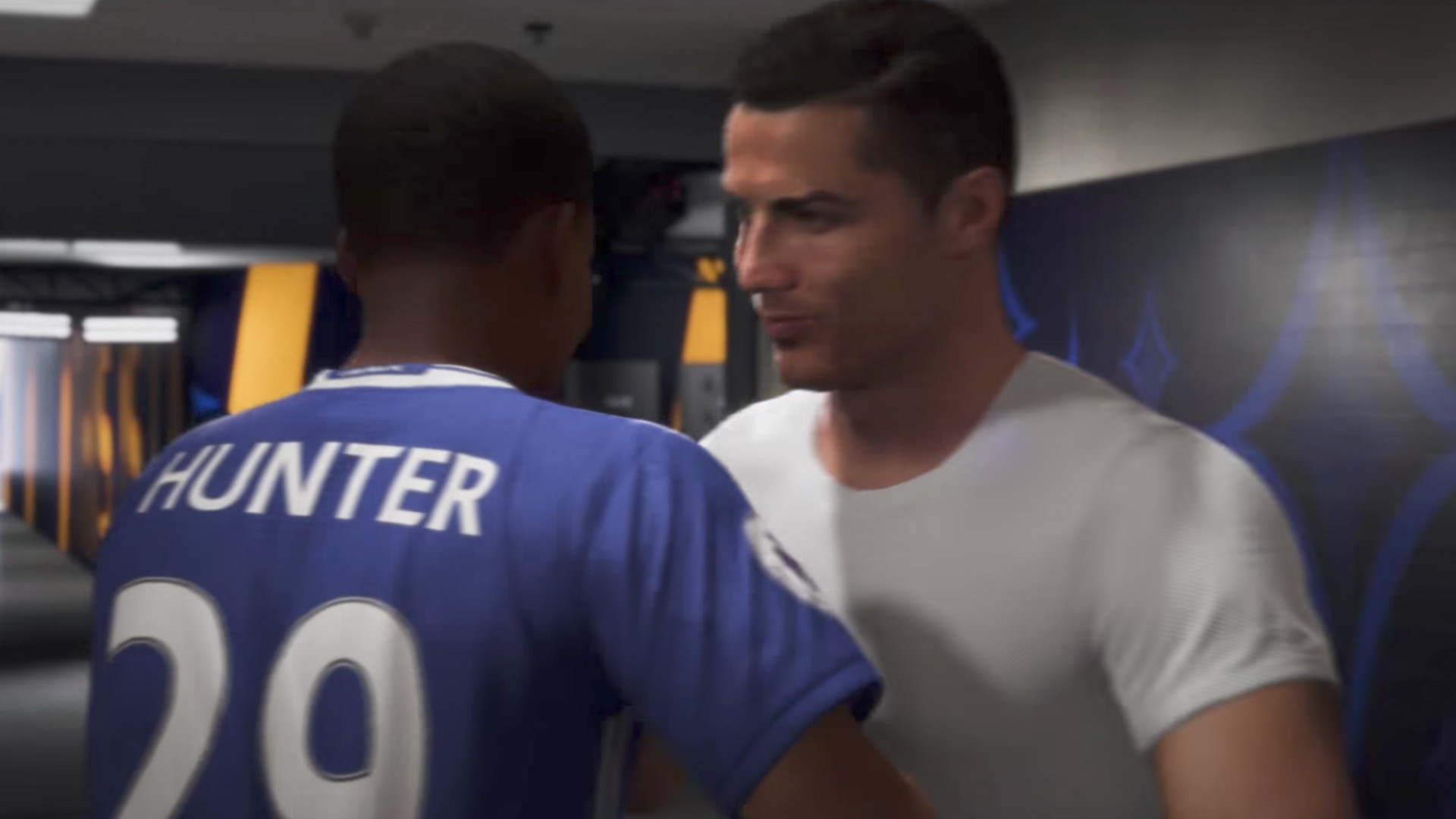 Alex Hunter and Cristiano Ronaldo in FIFA 18