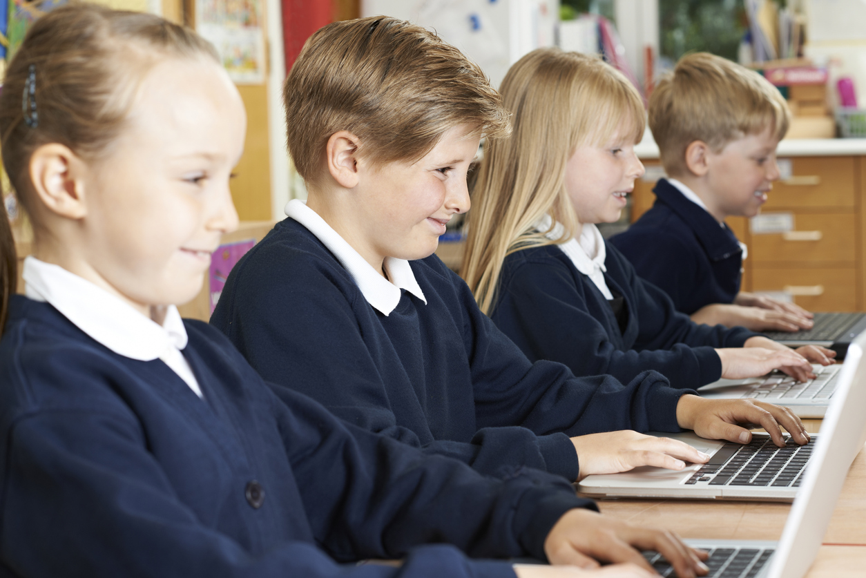 School Children In Computer Class 