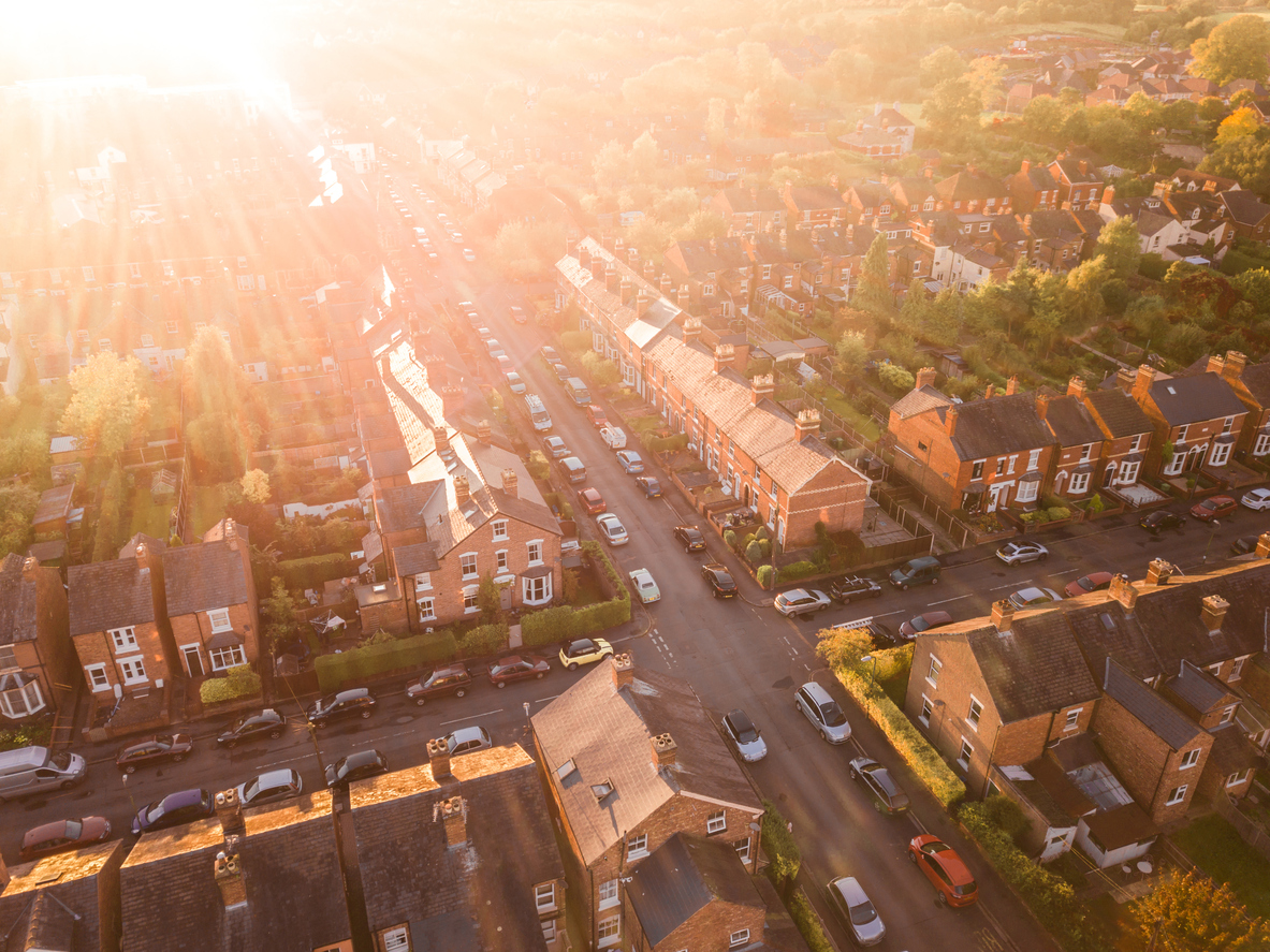 Which Premier League Team Should I Support: A birds eye view of a British street