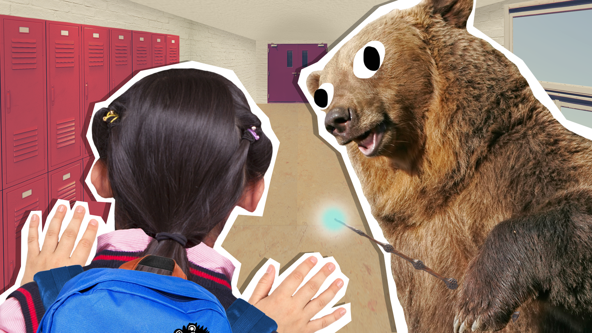 Bear attack in the school corridor