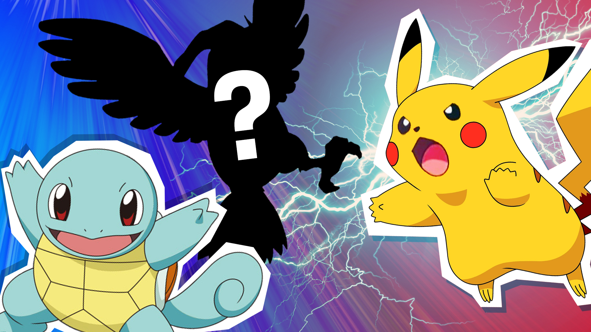 Squirtle, Pikachu and who's that pokemon?