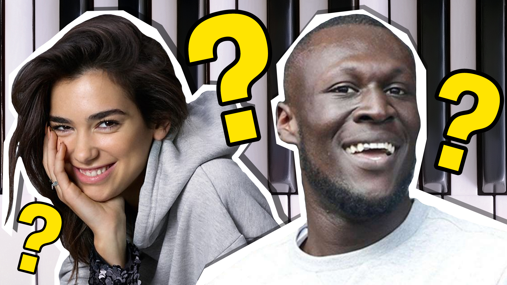 dua lipa and stormzy chilling with some question marks