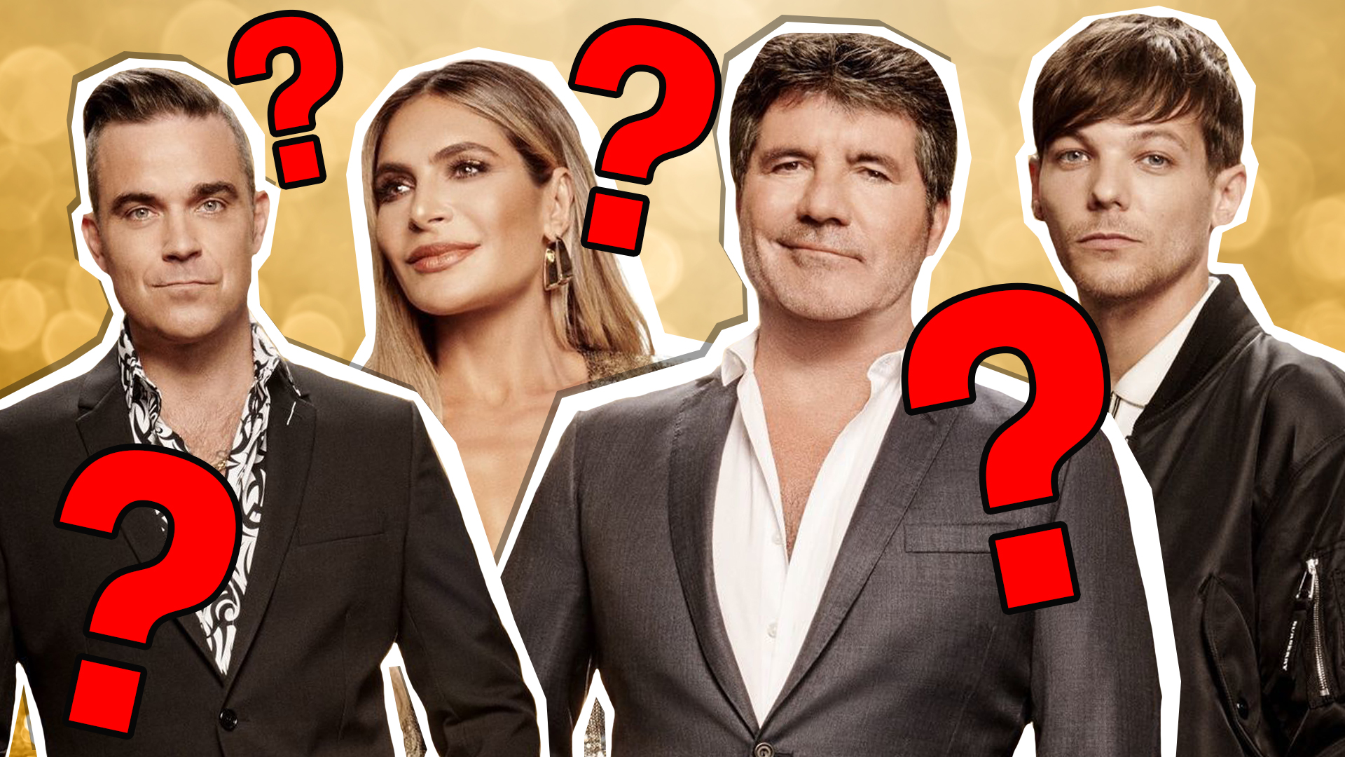 the x-factor judges and questions marks everywhere