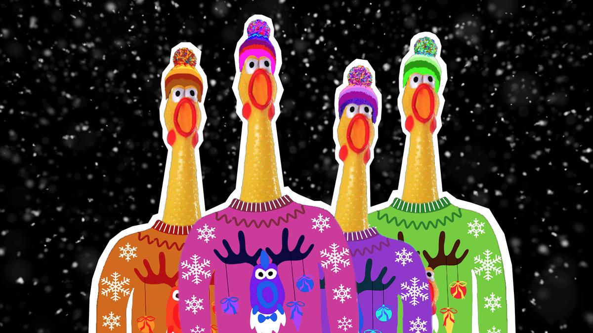 Rubber Chickens at Christmas