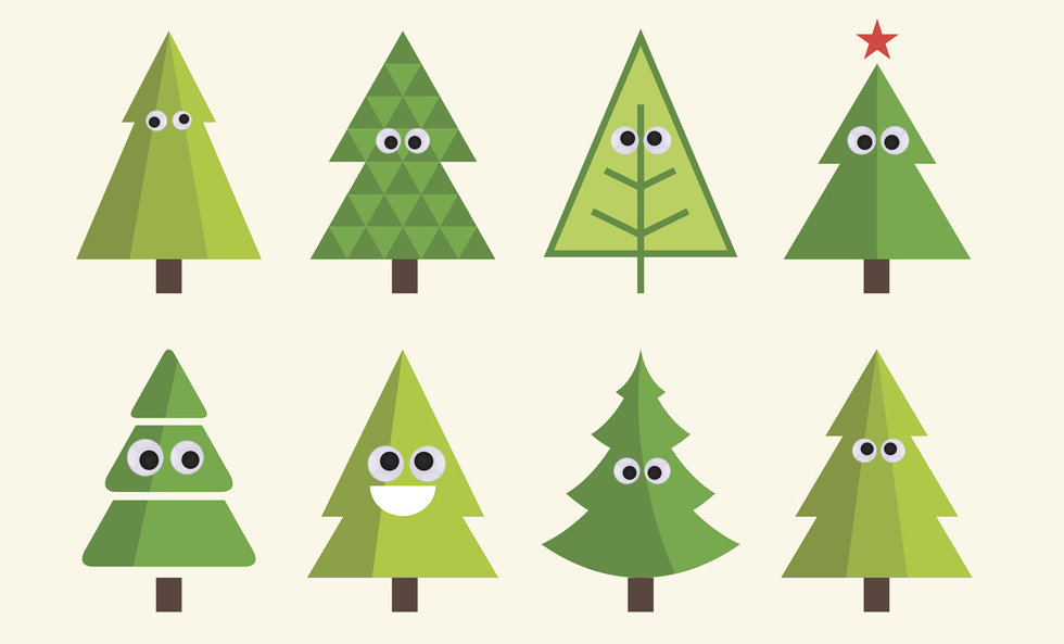 A group of Christmas trees