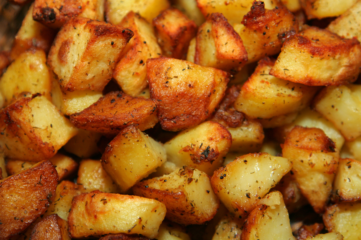 A mountain of delicious roast potatoes