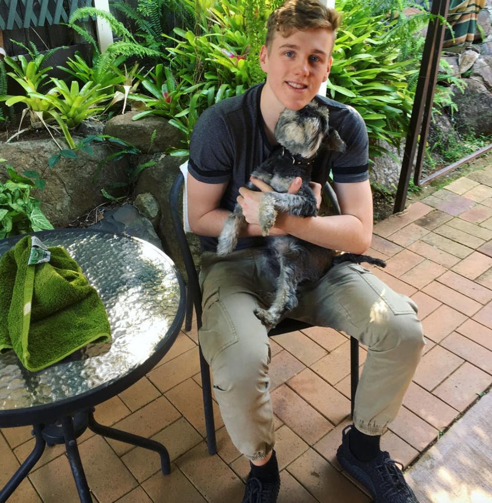 Lachlan and his pet dog