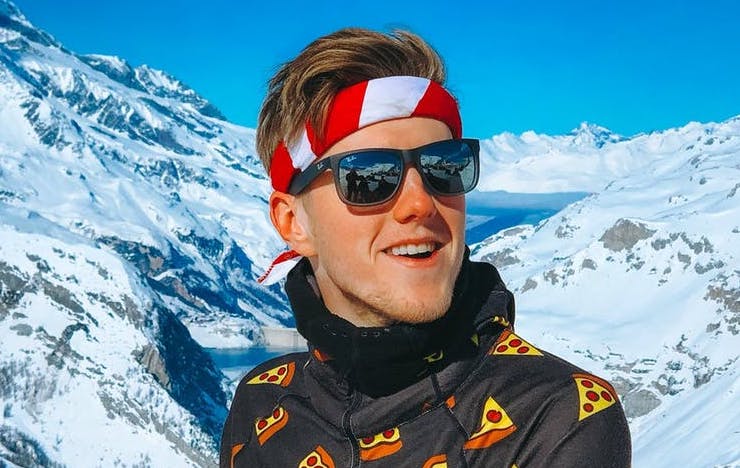 Lachlan at the Val-d'Isère ski resort in France