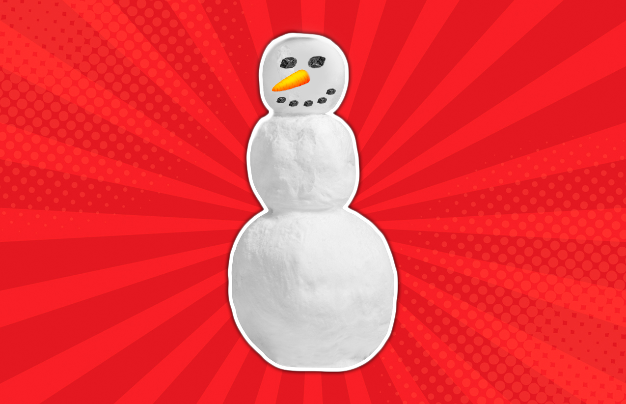 Snowman smile using coal