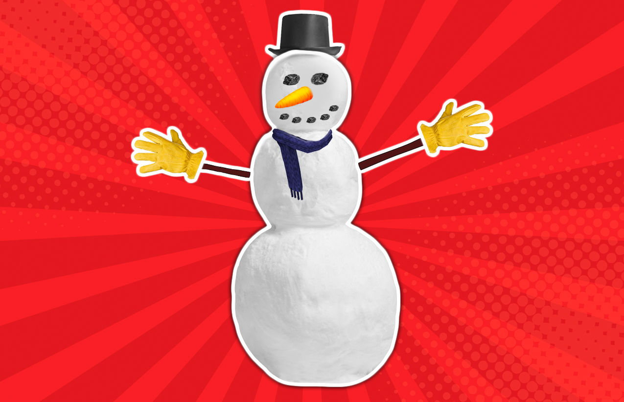 Snowman wearing a top hat