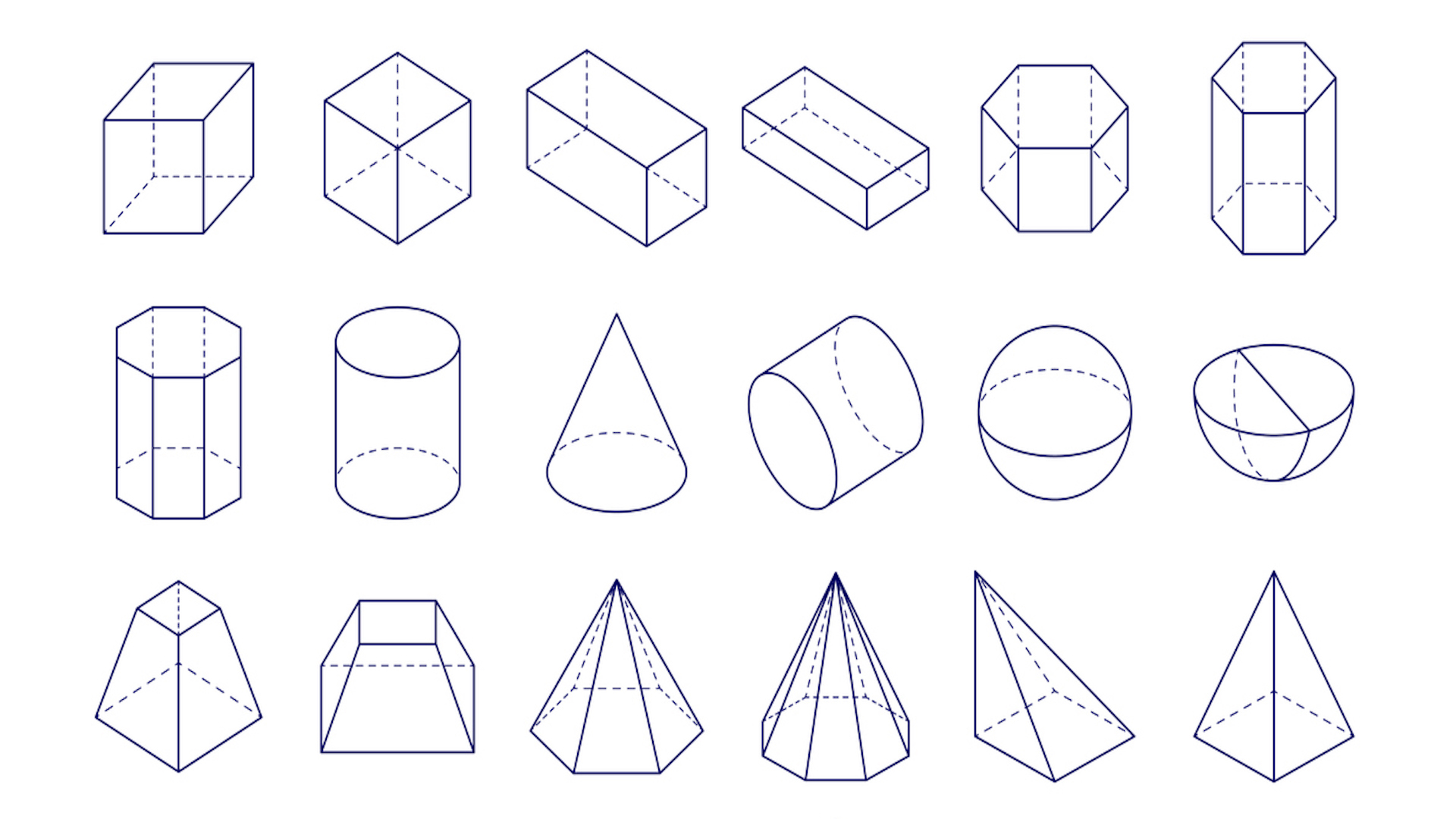 A chart of geometric shapes