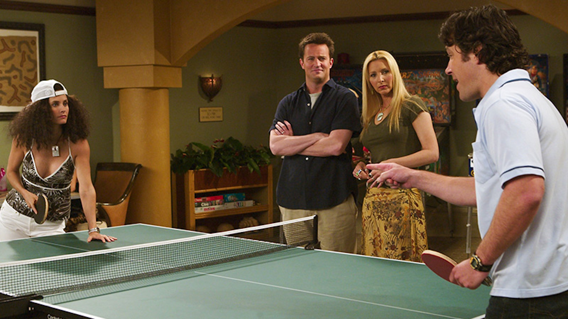 The Friends cast play table tennis