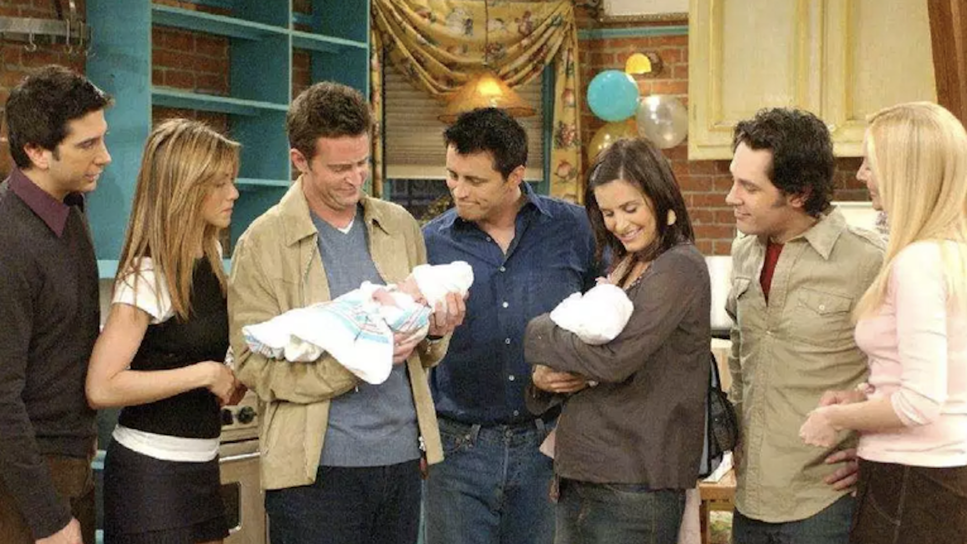 The cast of Friends look at babies