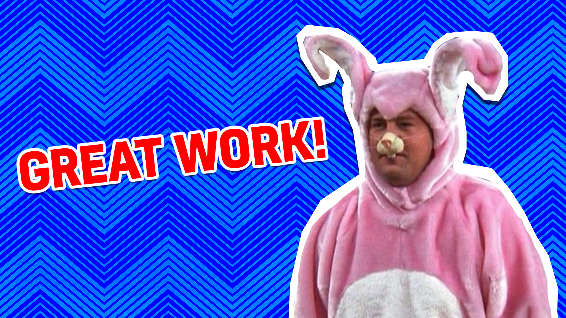Chandler wears a bunny costume