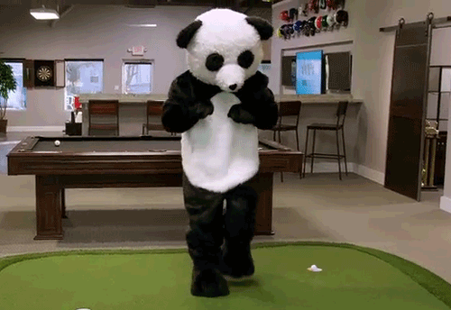 A dancing panda