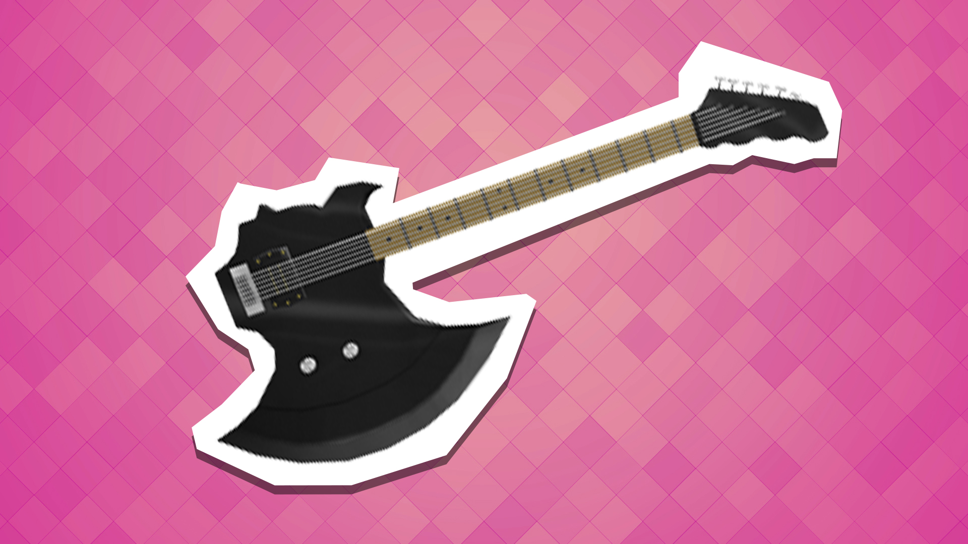 An axe-shaped guitar