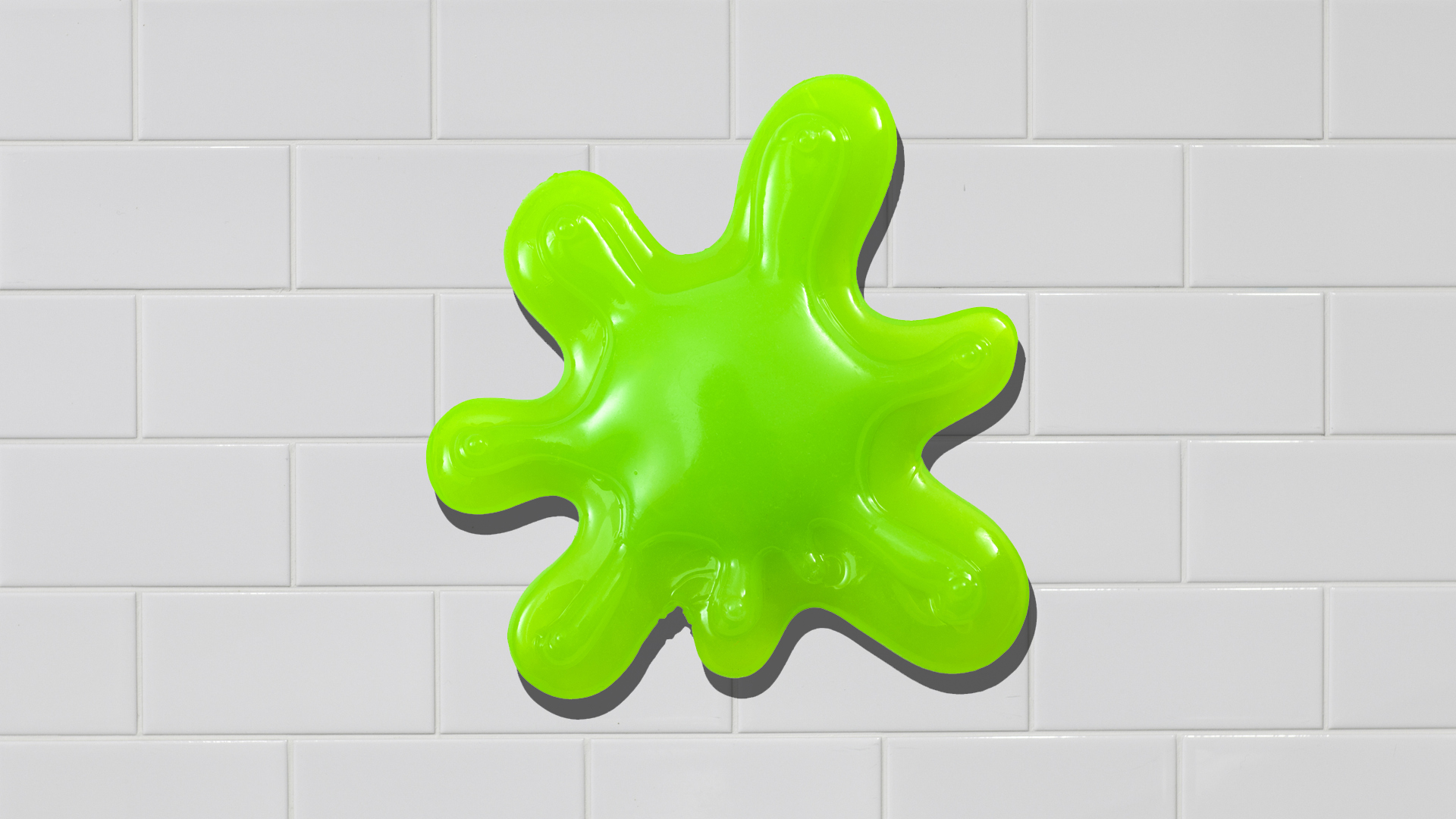 A blob of slime on a kitchen wall