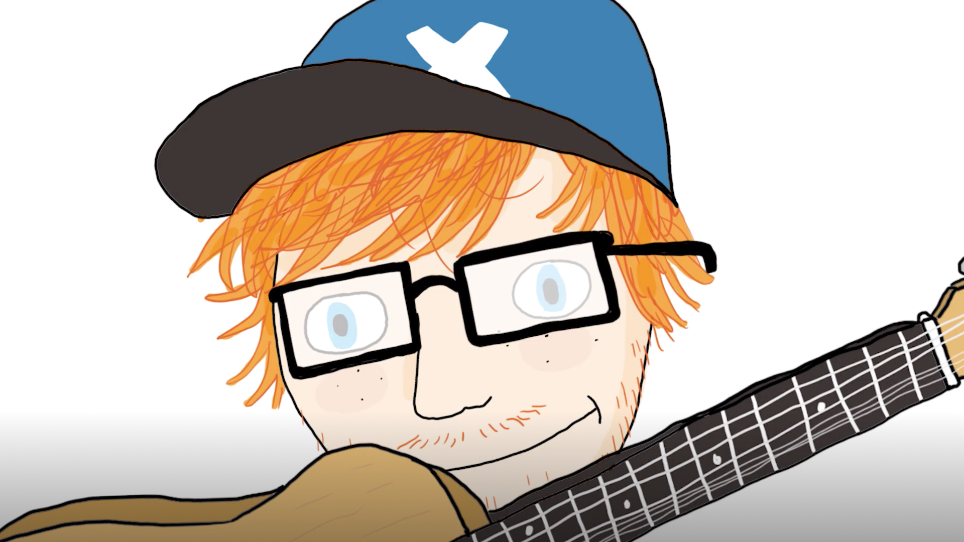 A cartoon of Ed Sheeran's face