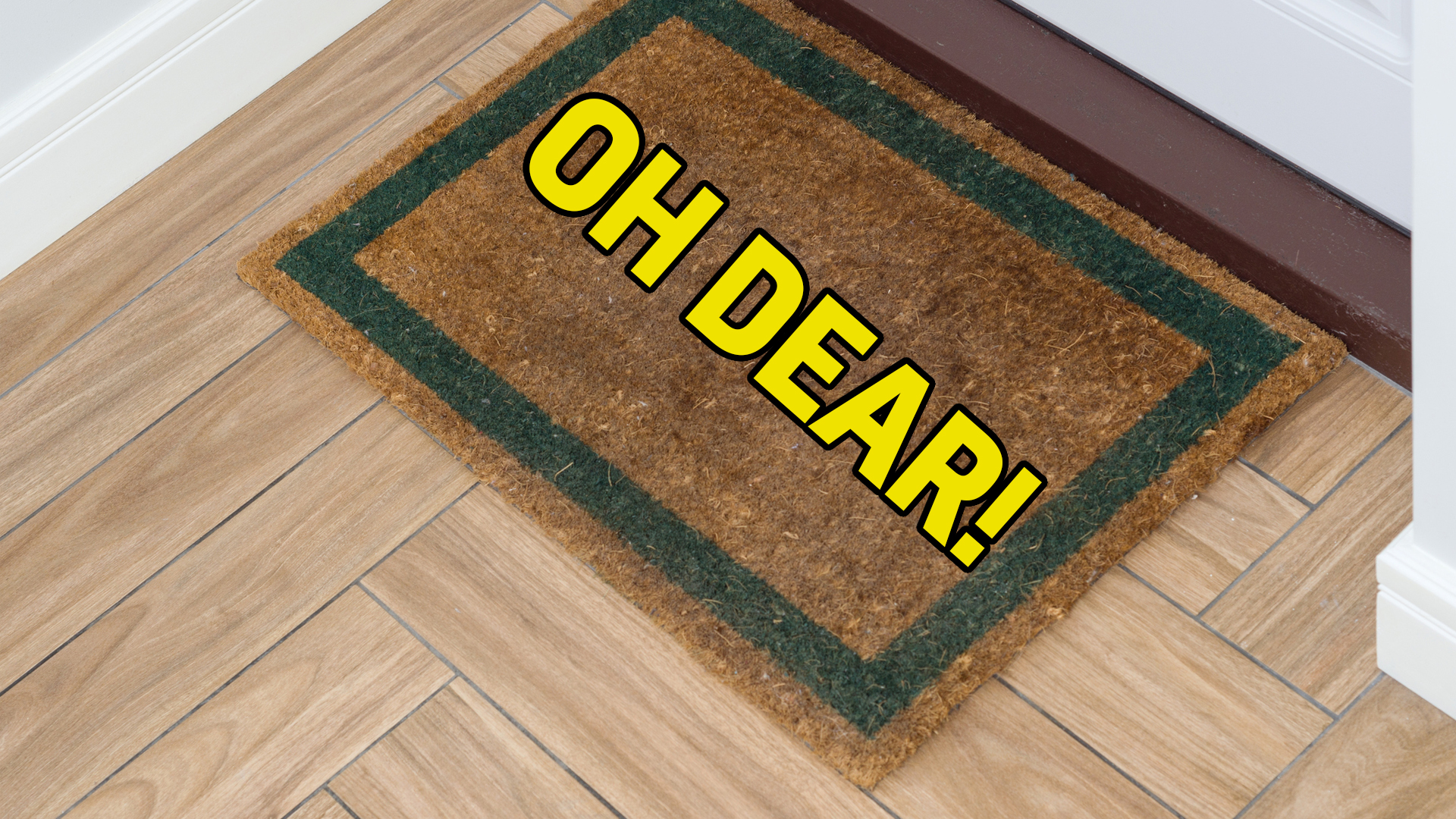 A doormat with no Valentine's Day cards