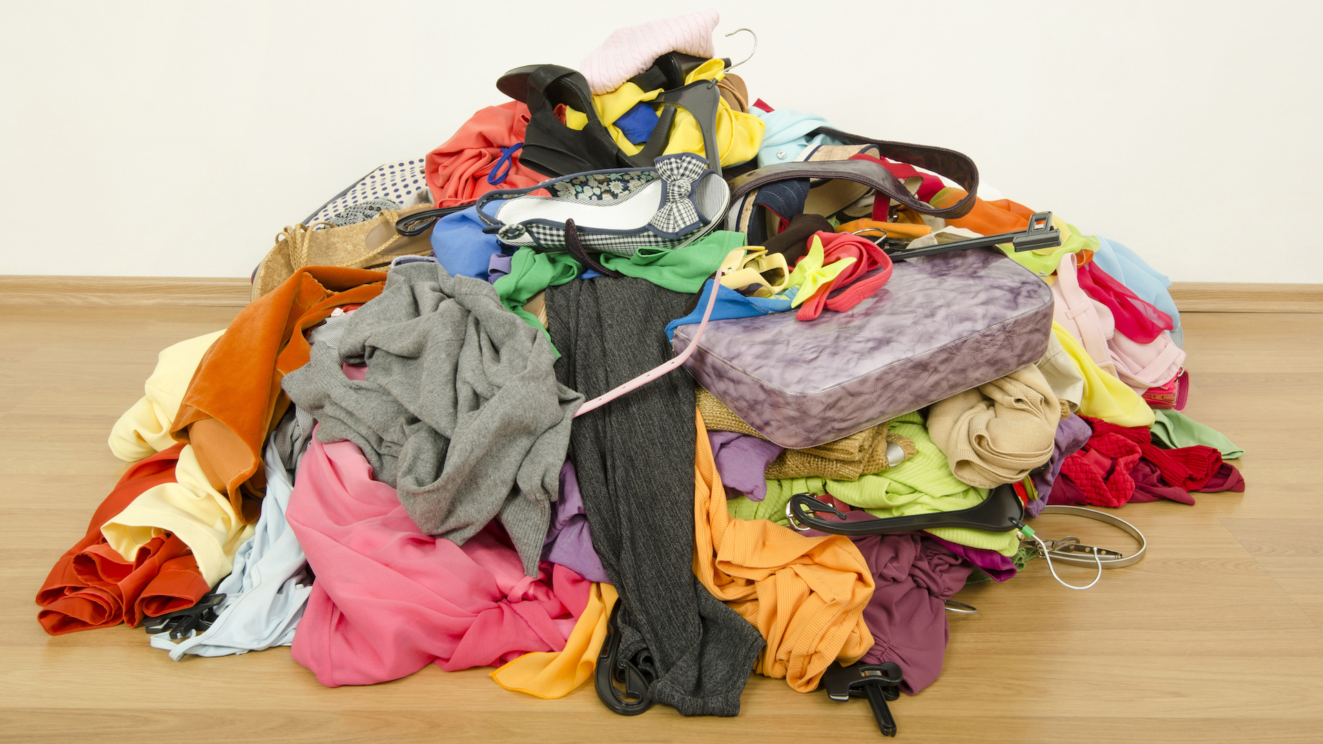 A pile of crumpled clothes 