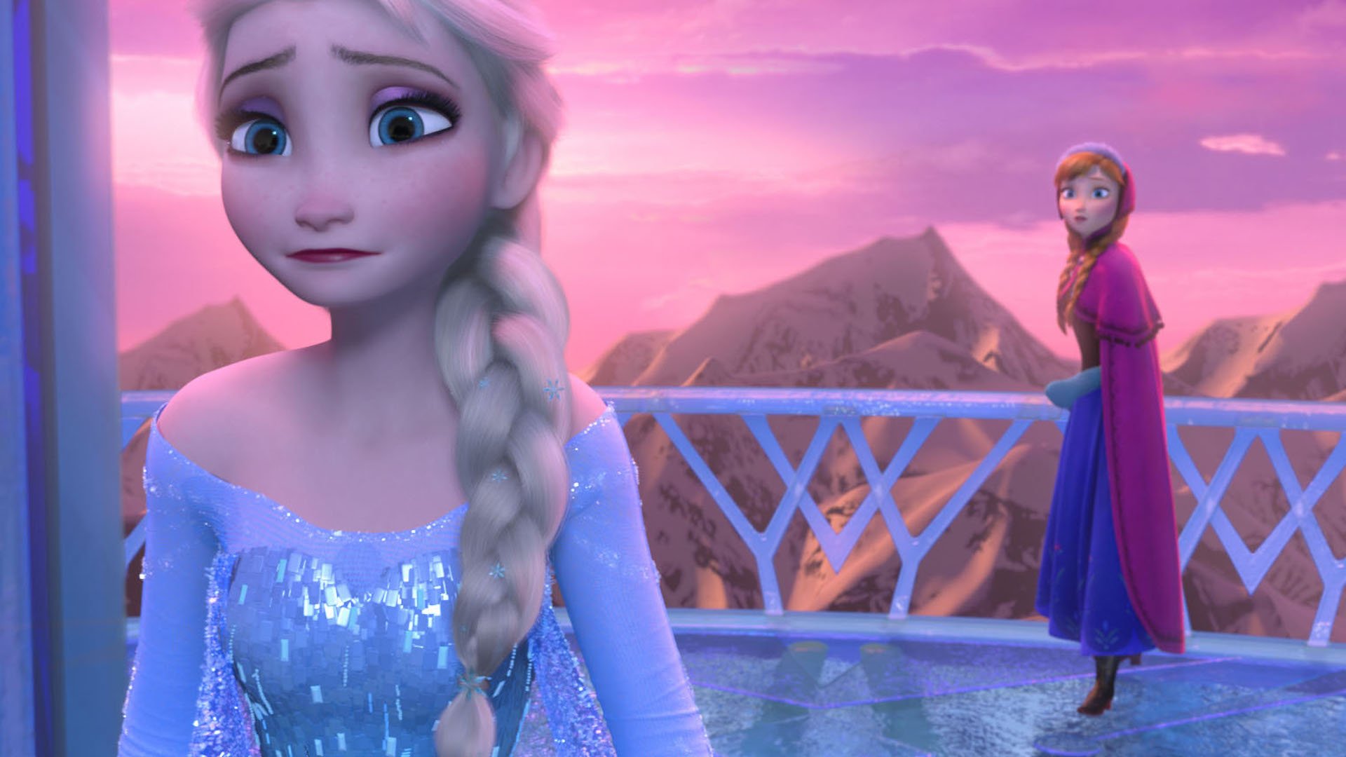 Elsa and her sister in Frozen
