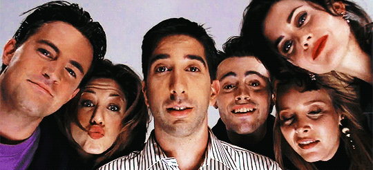The cast of Friends look down at the camera for this awesome GIF | friends who said it quiz!