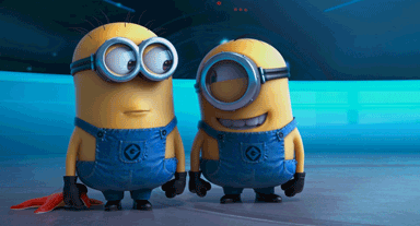 Despicable Me's Minions laughing at a fart, probably 