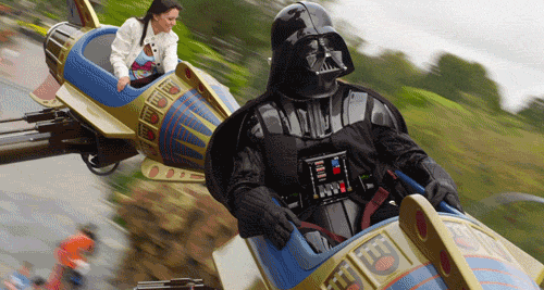 Darth Vader enjoys a fairground ride