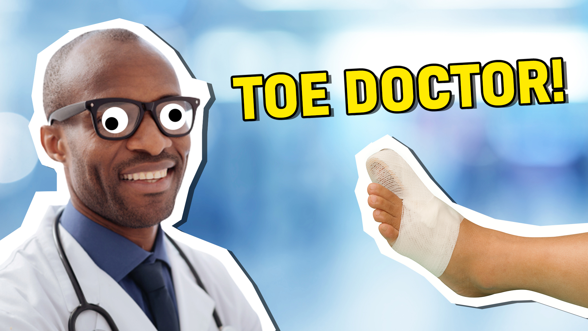 A toe doctor examining a big bandaged foot