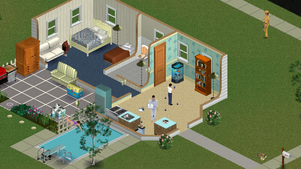 A screenshot from the first Sims game