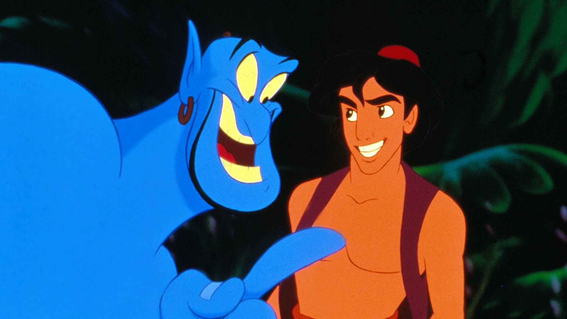 The Genie and Aladdin in the original Disney Film