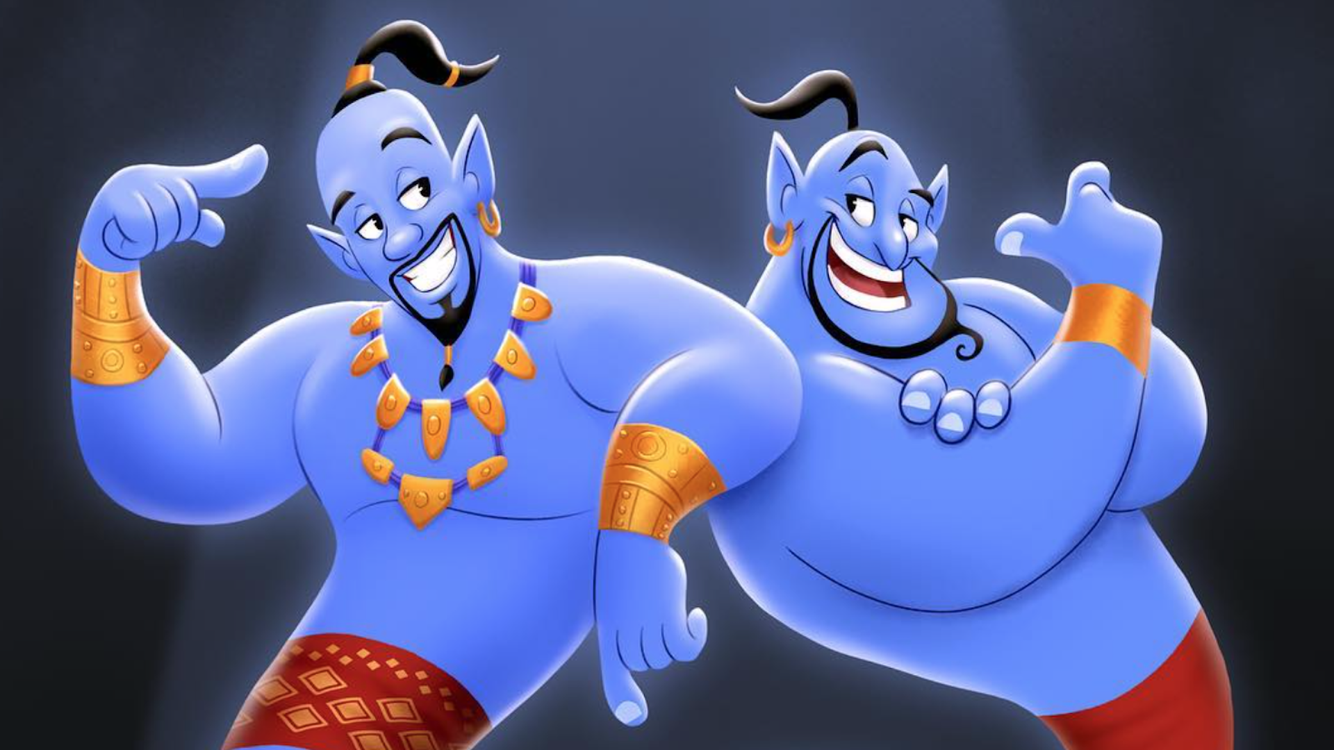 A cartoon of the genies in Aladdin