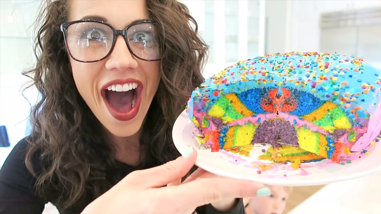 Colleen Ballinger with a cake