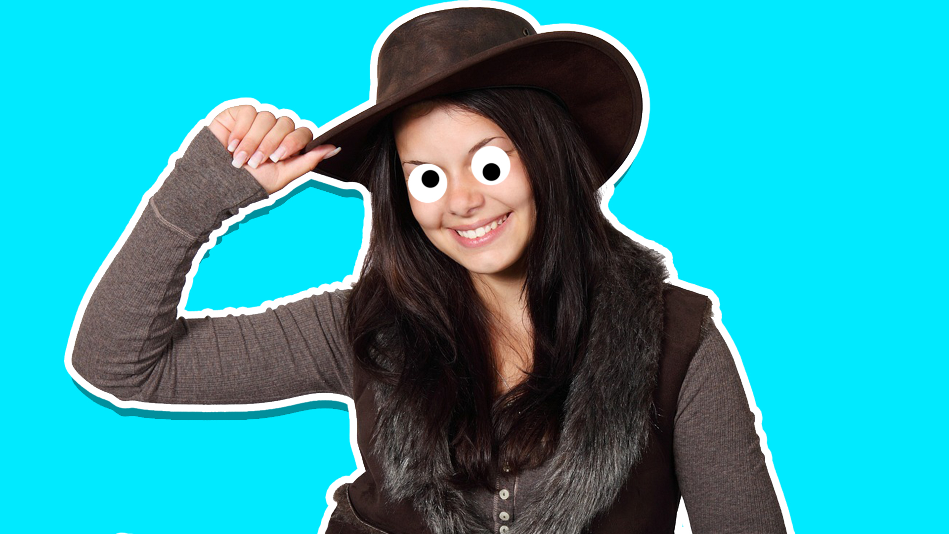 A woman wearing a cowboy hat