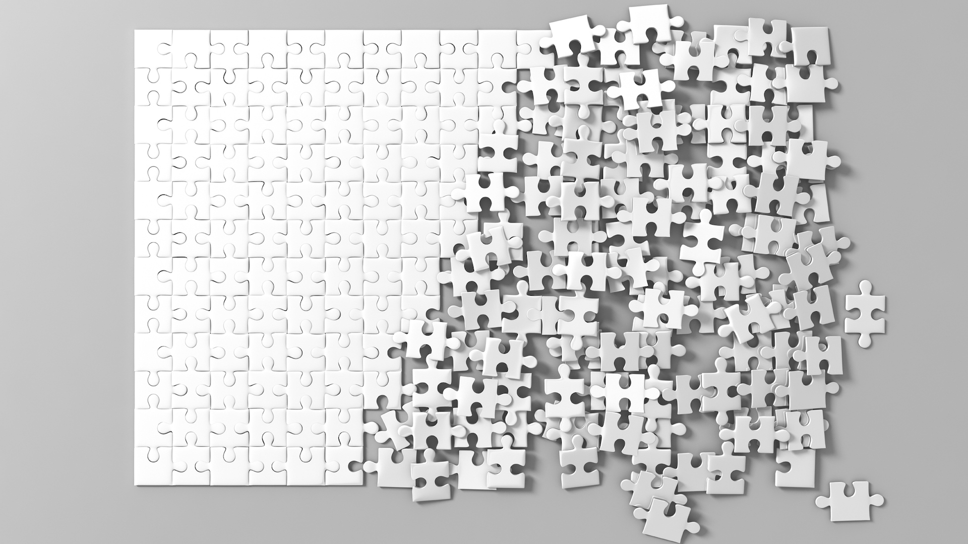 A blank jigsaw puzzle