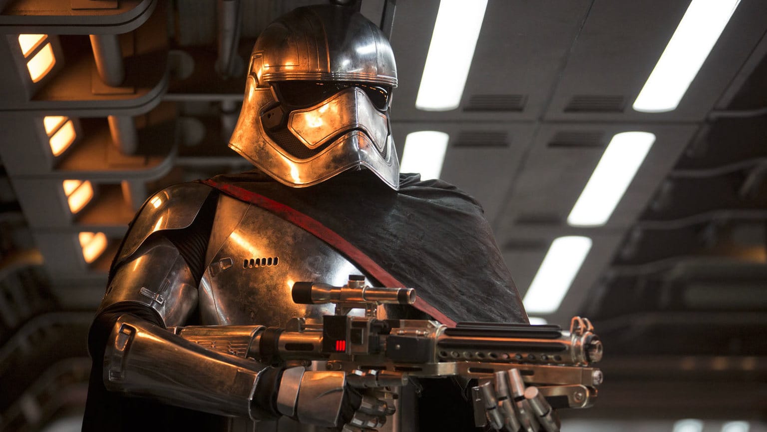 A Stars Wars character in silver armour