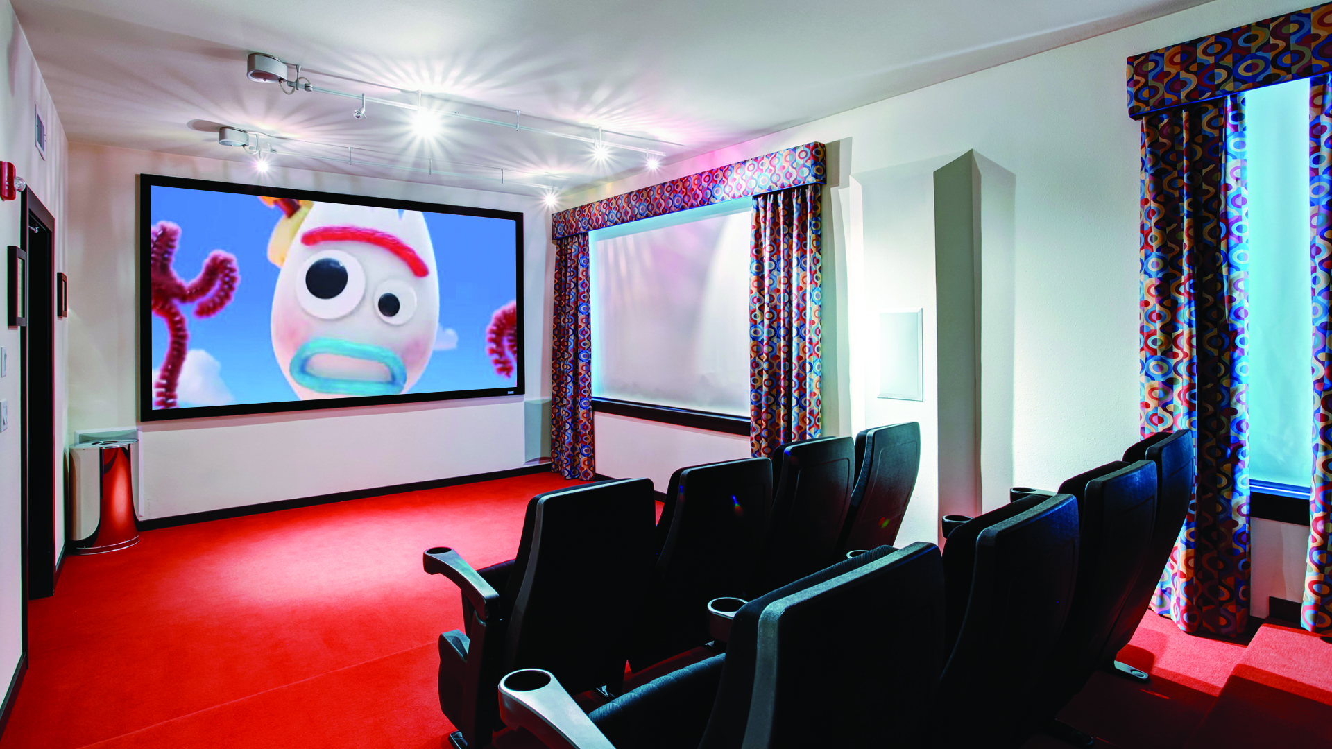 A home cinema screening of Toy Story 4