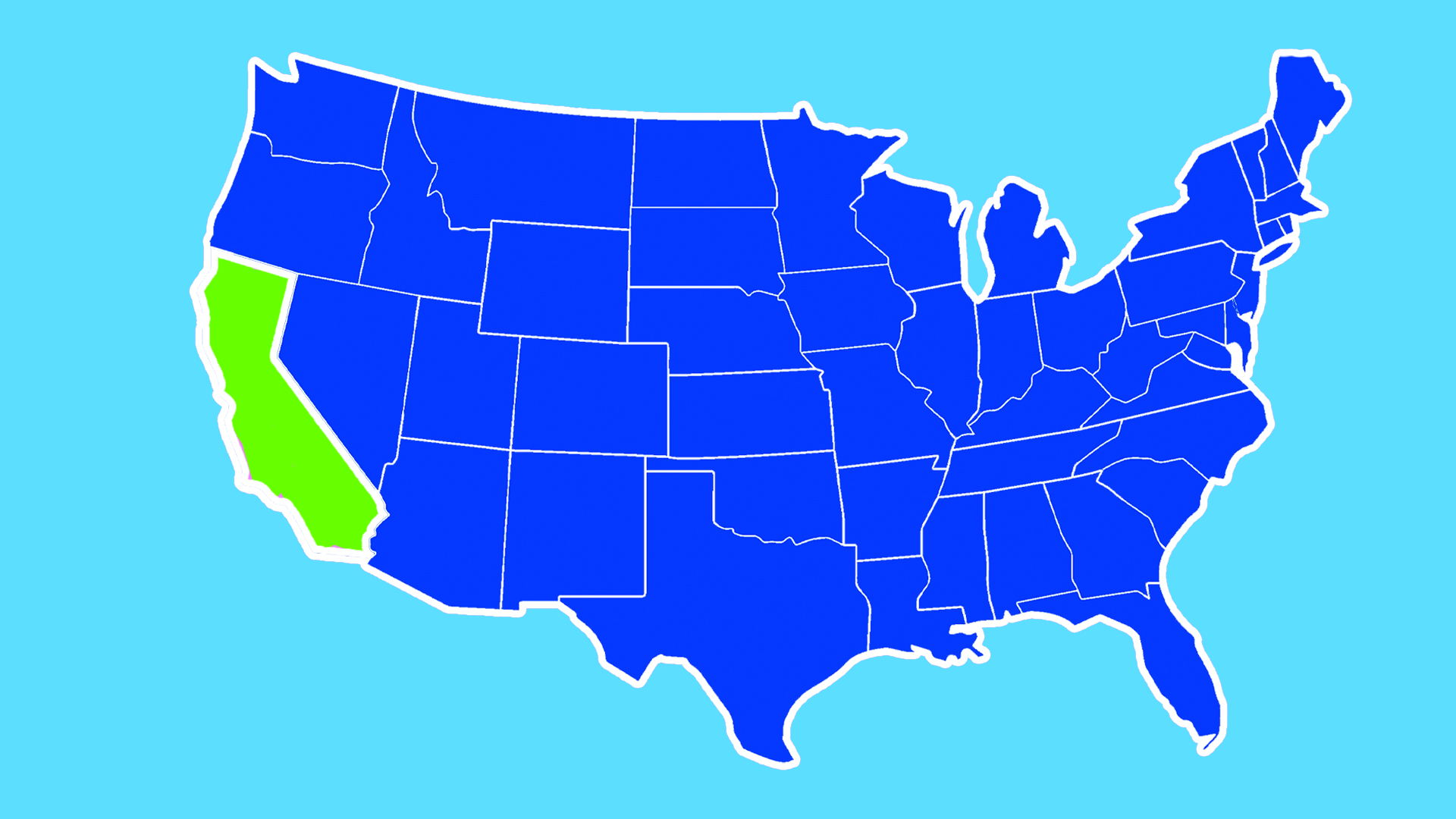 California highlighted on a USA map