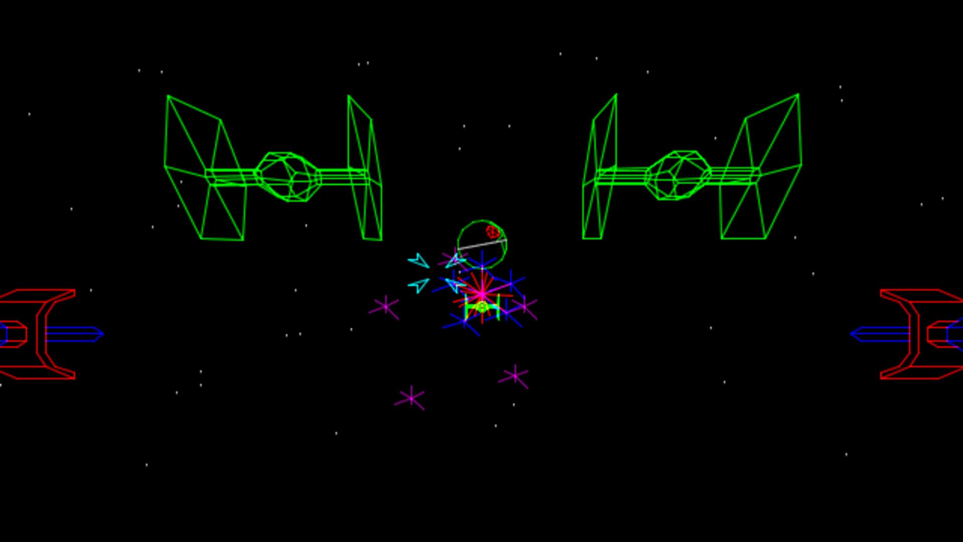A screenshot from the Star Wars arcade game