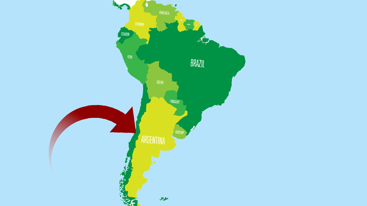 A map of South America