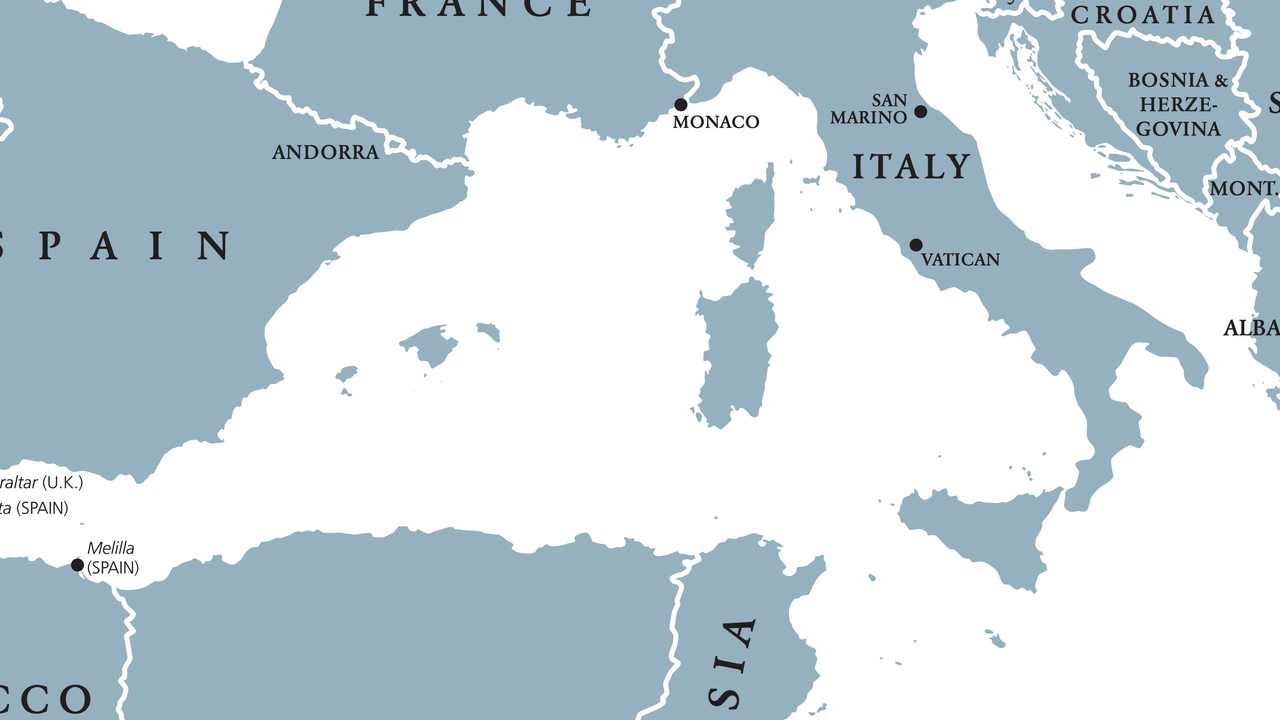 A map of the Mediterranean Sea