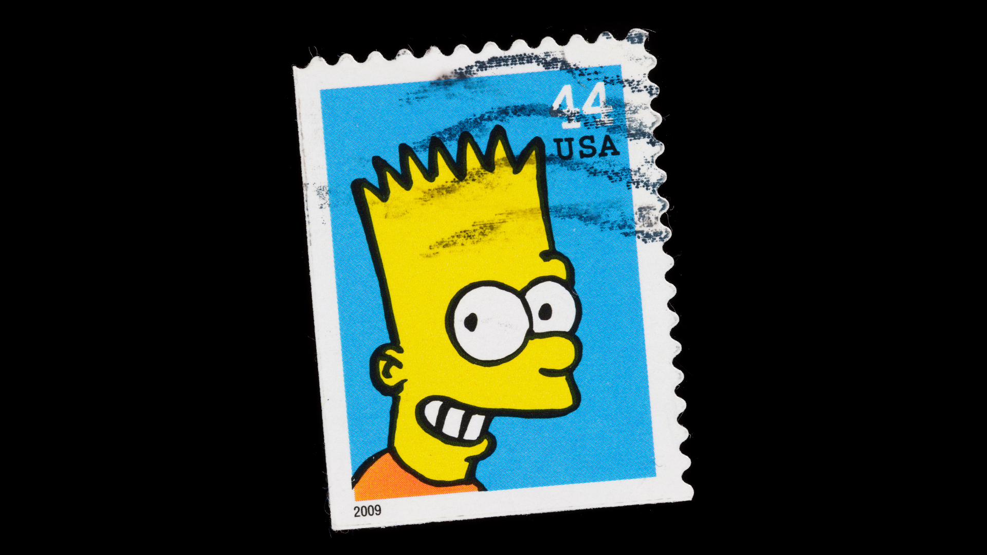 A Bart Simpson postage stamp
